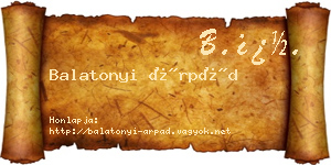 Balatonyi Árpád névjegykártya